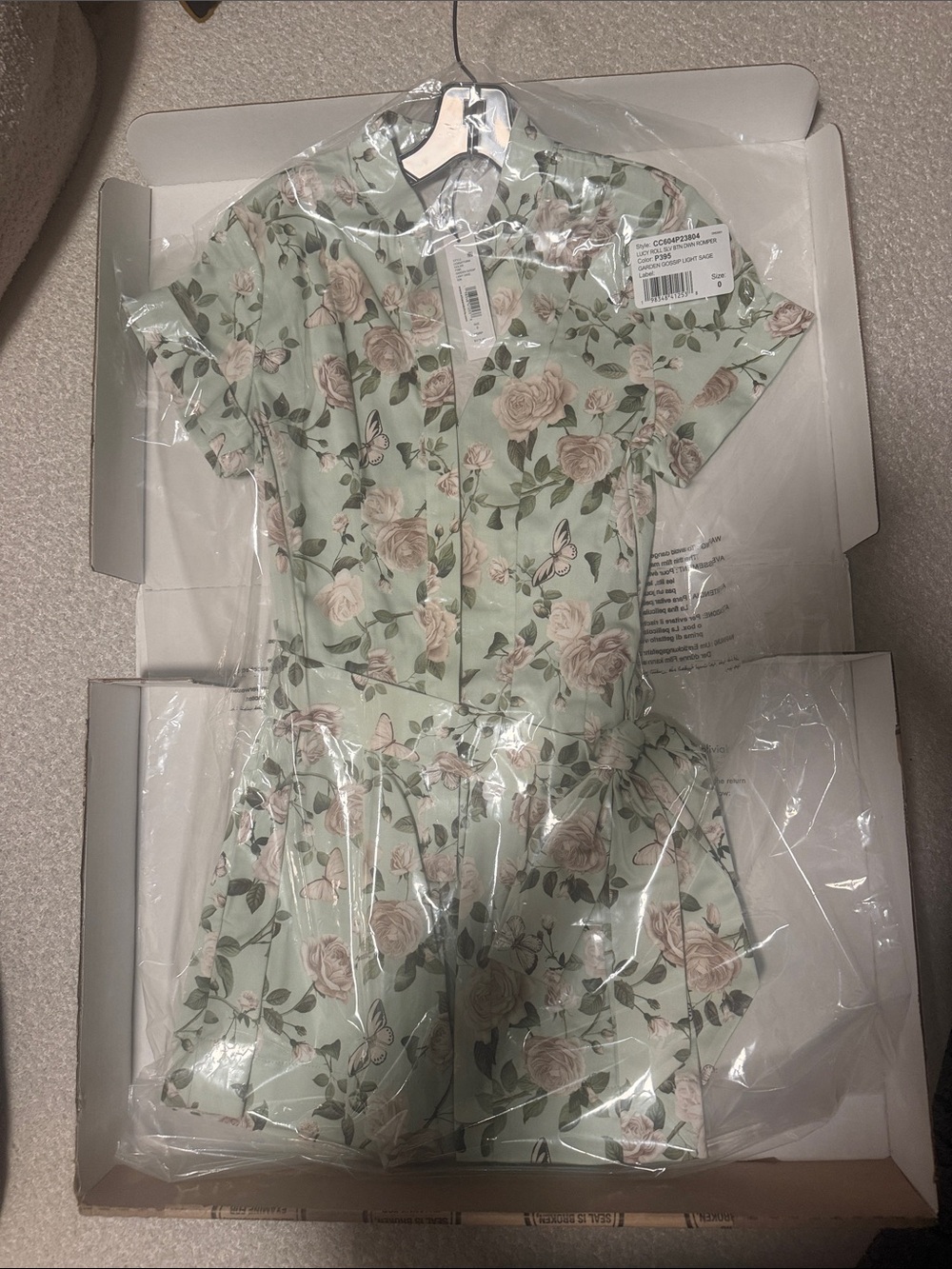Alice + Olivia Mint Floral Button-Up Blouse